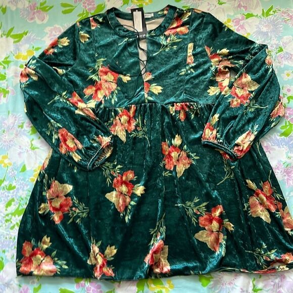 Nasty Gal x Lucy Wang Velvet Tunic Dress - L - Picture 1 of 14